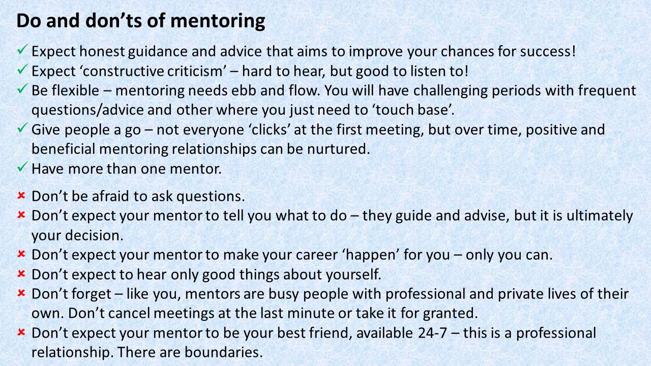 Do and don't of mentoring